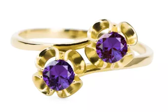 Anneau Artisanat vintage Alexandrite Or jaune 14 carats vrc266y